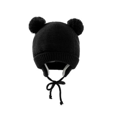 Drăguț tricotat pălărie pentru bebeluș cu pompon, groasă, caldă, fată, băiat, căciulă de iarnă pentru urechi, set de șapcă caldă pentru copii, mănuși, pălării, bonetă pentru nou-născut
