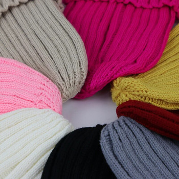 Есен Зима Бебешка шапка за плетене на една кука Едноцветна шапка за момичета и момчета Топла плетена детска шапка Шапка за бебета Детски шапки Bonnet Gorras