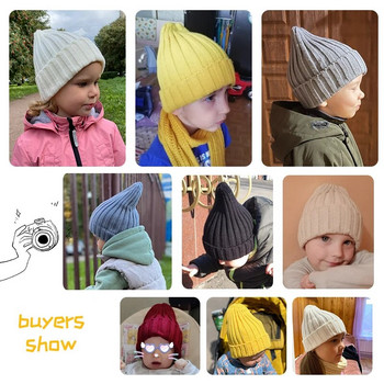 Φθινοπωρινό χειμωνιάτικο βελονάκι μωρό καπέλο μονόχρωμο κορίτσια αγόρια Καπέλο ζεστό πλεκτό παιδικό Beanie Παιδικά καπέλα για βρέφη Καπέλο Gorras