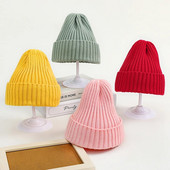 2022 Χειμώνας για μωρά για κοριτσάκια Γλυκά χρώματα καραμέλας Πλέξιμο πεπόνι καπέλο αγόρια Παιδιά Υπέροχο μαλακό ζεστό καπέλο εξωτερικού χώρου Παιδικό μάλλινο καπέλο