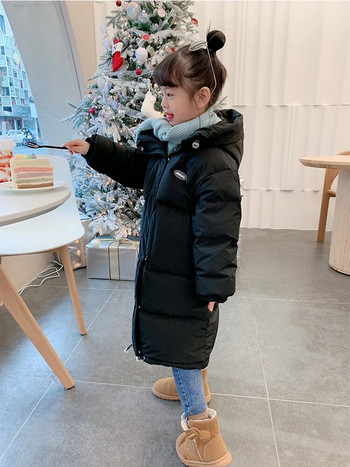 Зимни детски паркове за момичета в корейски стил Деца Hooide Boys Coat Удебелено връхно облекло Защита от студ Памучна ветровка XMP452