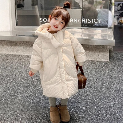 Μπουφάν με κουκούλα για μωρά, βαμβακερή επένδυση, χοντρό χειμωνιάτικο νήπιο, χαλαρό παλτό, ζεστό κοστούμι παιδικό αυτί με κουκούλα 4 6 8 10 12Y XMP555