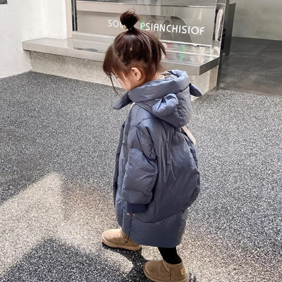 Μπουφάν με κουκούλα για μωρά, βαμβακερή επένδυση, χοντρό χειμωνιάτικο νήπιο, χαλαρό παλτό, ζεστό κοστούμι παιδικό αυτί με κουκούλα 4 6 8 10 12Y XMP555