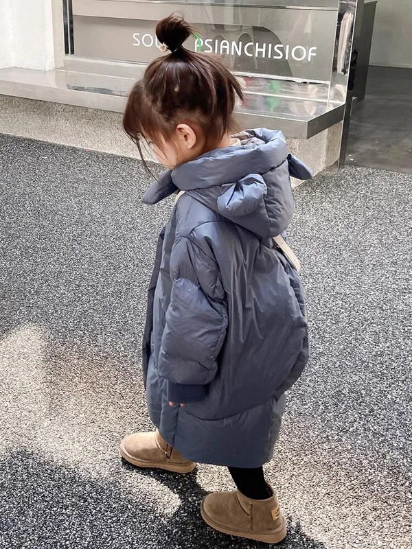Μπουφάν με κουκούλα για μωρά, βαμβακερή επένδυση, χοντρό χειμωνιάτικο νήπιο, χαλαρό παλτό, ζεστό κοστούμι παιδικό αυτί με κουκούλα 4 6 8 10 12Y XMP555