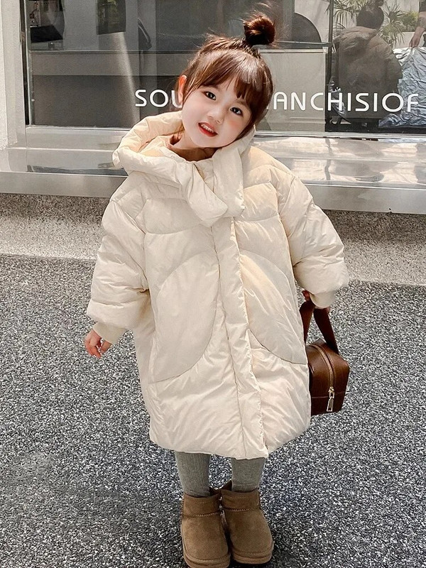 Μπουφάν με κουκούλα για μωρά, βαμβακερή επένδυση, χοντρό χειμωνιάτικο νήπιο, χαλαρό παλτό, ζεστό κοστούμι παιδικό αυτί με κουκούλα 4 6 8 10 12Y XMP555