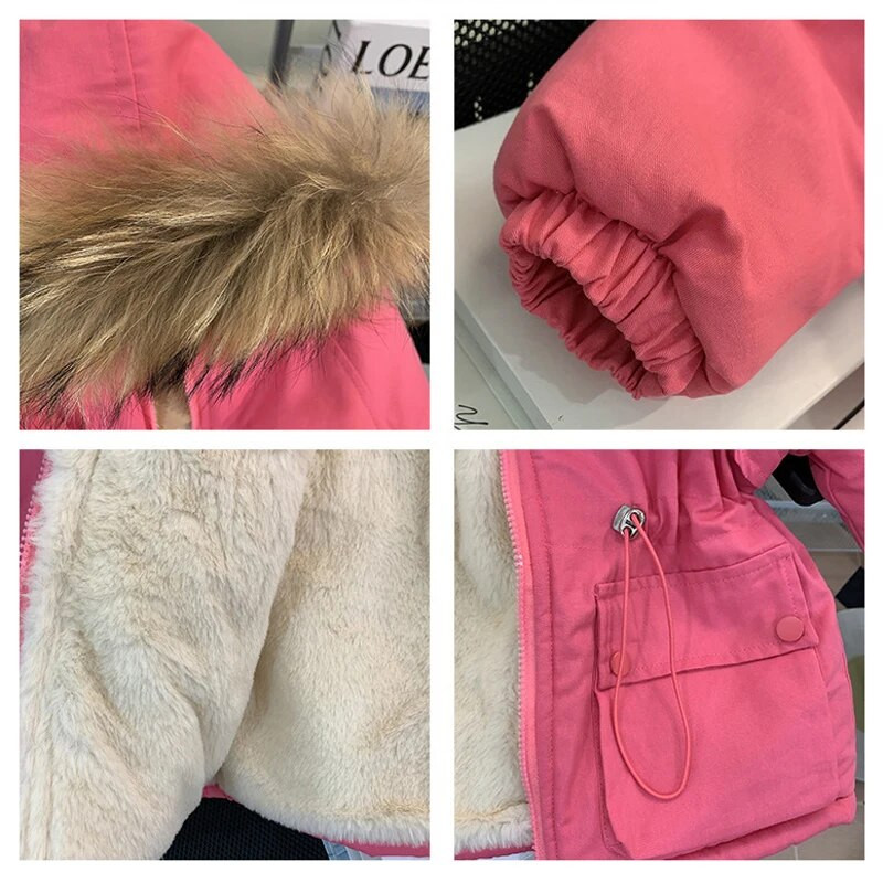 DIMUSI Χειμερινά παιδικά παλτό με επένδυση Μόδα για αγόρια Βαμβακερά μπουφάν με ζεστή κουκούλα Βρεφικά κοριτσίστικα μπουφάν από γούνινο γιακά Παιδικά ρούχα