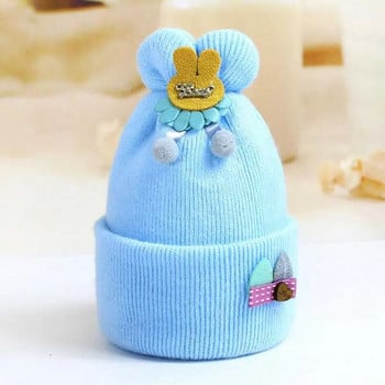 Шапки за новородени момичета и момчета Бебешки меки топли плетени плетени анимационни шапки Шапка Сладки бебешки шапки Зима за 0-6 месеца Бебе
