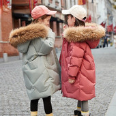-30 laipsnių Vaikiški Parka Žieminės striukės Vaikiški Drabužiai 2023 Didelės Merginos Apšilimas Medvilnine paminkštintas paltas storinantis viršutiniai drabužiai