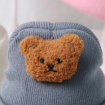 Νέο κορεατικό καρτούν Bear Baby καπέλο πλεκτό μωρό αγόρια κορίτσια Καπέλο χειμώνα Ζεστό χαριτωμένα ζώα Μικρό παιδί Παιδικό καπέλο Beanies Bonnet 모자
