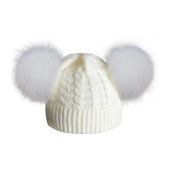Πλέξιμο Hemming Hiarball Keep Winter Ball Καπέλο Παιδικό μαλλί ζεστό μωρό Παιδικό Καπέλο Παιδικό Πάνθηρες Πλεκτό Καπέλο Παιδικά Καπέλα κόμικ