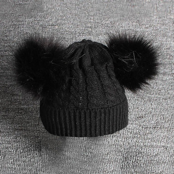 Knitting Hemming Hiarball Keep Winter Ball Hat Детска вълнена топла бебешка детска шапка Детски пантери Плетена шапка Детски комични шапки