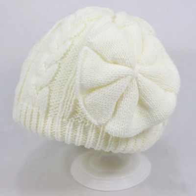 Kūdikių šilta mergaičių pamušalas kepurė Bow Vilnonė medvilnė Miela megzta kūdikių žieminė kepurė vaikiška kepurė Vilkas vaikiška kepurė Mėlyna kepurė vaikams