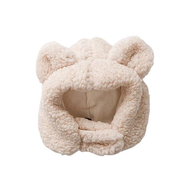 Šilta žieminė vaikiška skarelė kepurė pliušinė vaikiška ausų apsauginė kepurė berniukui mergaitei lauke neperpučiama nuo vėjo gaubtelės kepuraitės ėriuko vilnos kepuraitės iš kaklo