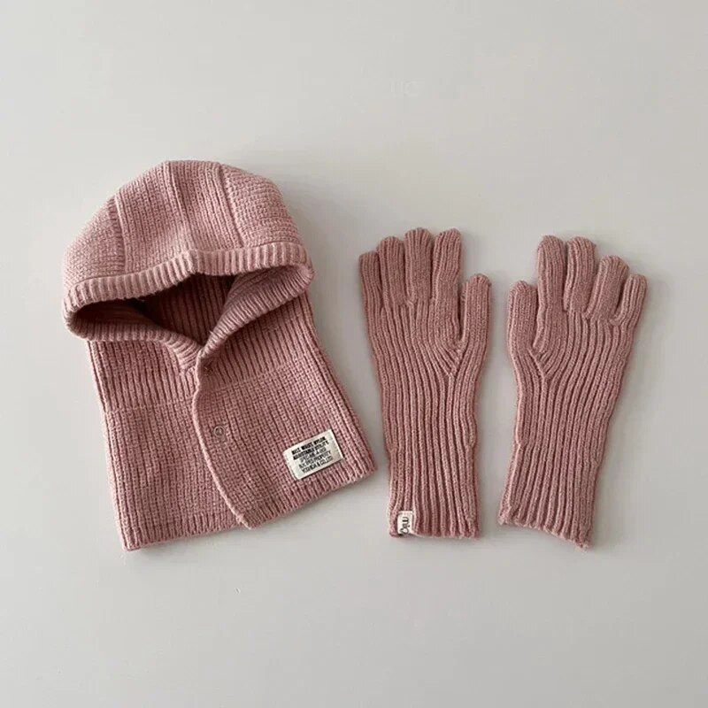 Soliidne korea laste ühes tükis sallimüts Uued poisid Tüdrukud Imikud Kindad Mütsikomplekt Moodne Lihtne Mitmekülgne Beebidele Lastele Soojad Mütsid