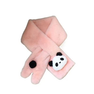 Χαριτωμένα παιδιά Χειμωνιάτικο ζεστό χοντρό σταυρό κασκόλ γιακά αγόρια κορίτσια Μονόχρωμο ψεύτικο γούνα κουνελιού Φουλάρι σάλι