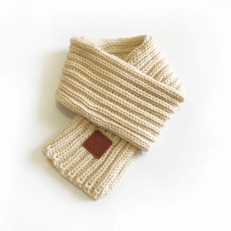 Žieminiai šalikai kūdikiams megzti vaikiški kaklo šildytuvai odiniai lipdukai kryžiai vaikams berniukai mergaitės kaklaskarės kūdikių aksesuarai 9*110cm