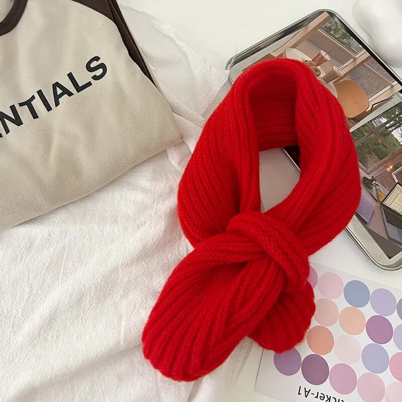 Κορεάτικο στυλ Παιδικό κασκόλ 1-6 ετών Χειμερινό καραμέλα Χρώμα Παιδικό Σταυρό Μαντήλι Βρεφικό μαντήλι Αγόρια Κορίτσια Πιο ζεστά Κασκόλ για τον λαιμό Νέο