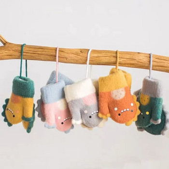 Γάντια μωρών κινουμένων σχεδίων Δεινόσαυρος Ζεστά φθινοπωρινά χειμωνιάτικα Παιδικά κορίτσια Αγόρι Γάντια Ολόκληρα Δάχτυλα Πλεκτά χοντρά παιδικά γάντια για νήπια