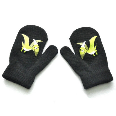 1-3Y Kids Winter Thicken Λούτρινα Ζεστά Γάντια για Αγόρι Κορίτσι Φοιτητής Νέα Πλεκτά γάντια Dinosaur Solid Πλεκτά Γάντια Ποδηλασίας Εξωτερικού Σκι