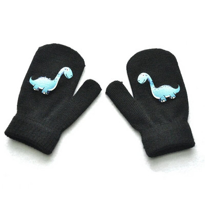 1-3Y Kids Winter Thicken Λούτρινα Ζεστά Γάντια για Αγόρι Κορίτσι Φοιτητής Νέα Πλεκτά γάντια Dinosaur Solid Πλεκτά Γάντια Ποδηλασίας Εξωτερικού Σκι