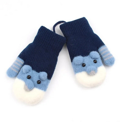 0-3 metų animacinių filmų kumštinės pirštinės su kailiu vaikui šiltos pirštinės vaikams rudeninės megztos pirštinės Mielos žieminės pirštinės berniukams ir mergaitėms