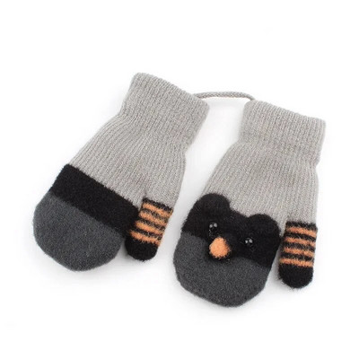 0-3 metų animacinių filmų kumštinės pirštinės su kailiu vaikui šiltos pirštinės vaikams rudeninės megztos pirštinės Mielos žieminės pirštinės berniukams ir mergaitėms