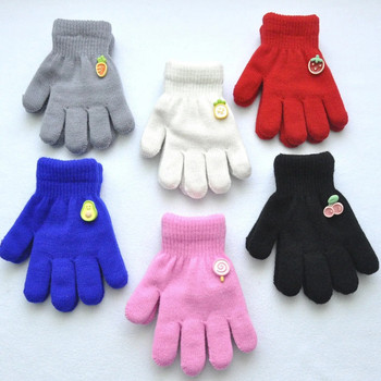 5-11 г. Детски зимни удебелени плюшени топли ръкавици за момче, момиче, ученик, нови плътни кадифени плетени ръкавици, ръкавици за колоездене на открито, ски ръкавици