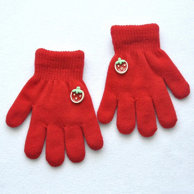 5-11Y Kids Winter Thicken Λούτρινα Ζεστά Γάντια για Αγόρι Κορίτσι Φοιτητικό Νέα Πλεκτά Γάντια Πλεκτά από Μασίφ Βελούδο Γάντια Ποδηλασίας Εξωτερικού Σκι