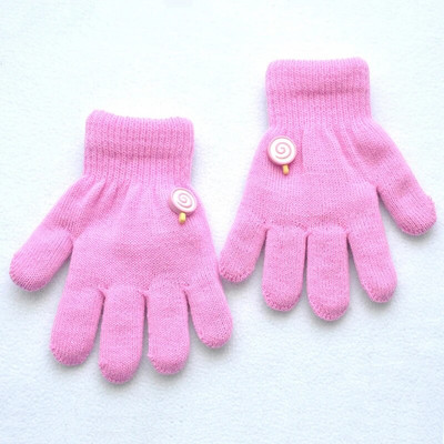 5-11Y Kids Winter Thicken Λούτρινα Ζεστά Γάντια για Αγόρι Κορίτσι Φοιτητικό Νέα Πλεκτά Γάντια Πλεκτά από Μασίφ Βελούδο Γάντια Ποδηλασίας Εξωτερικού Σκι