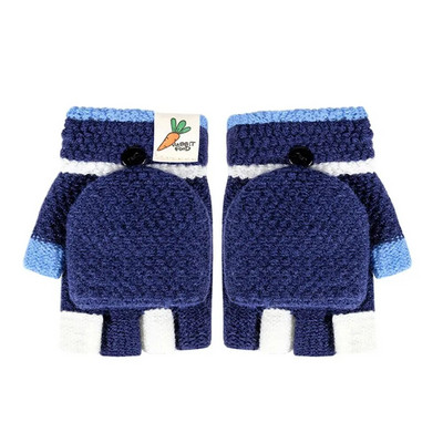 Χαριτωμένα χειμωνιάτικα ζεστά κινούμενα σχέδια Baby Thicken Γάντια Παιδικά Κοριτσάκια Γάντια Παιδιά Πλεκτά Γάντια Flip Over Γάντια Παιδιά 3-5 ετών