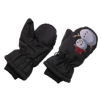 Χαριτωμένα κινούμενα σχέδια Χειμερινά παιδικά γάντια σκι Χοντρά ζεστά αντιολισθητικά γάντια αδιάβροχα αντιανεμικά αθλητικά γάντια εξωτερικού χώρου για 2 έως 5 χρόνια