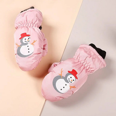 Slatke crtane zimske dječje skijaške rukavice, debele, tople neklizajuće rukavice, vodootporne rukavice za sportove na otvorenom otporne na vjetar za 2 do 5 godina