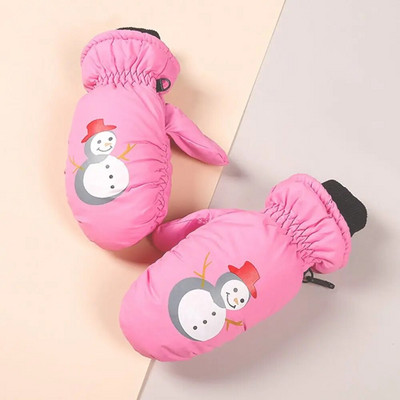 Slatke crtane zimske dječje skijaške rukavice, debele, tople neklizajuće rukavice, vodootporne rukavice za sportove na otvorenom otporne na vjetar za 2 do 5 godina