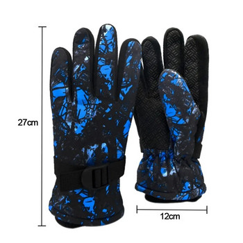 Fashion Kids Winter Warm Gloves Thicken Snow Mitens Ρυθμιζόμενα ζεστά γάντια Unisex αδιάβροχα γάντια σκι για αγόρια κορίτσια