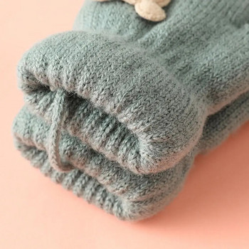 Winter Thicken Warm Children Τυλιγμένα Γάντια Δαχτύλων Γελοιογραφία Χαριτωμένα πλεκτά μάλλινα γάντια αγόρια κορίτσια Αδιάβροχα παιδικά γάντια εξωτερικού χώρου