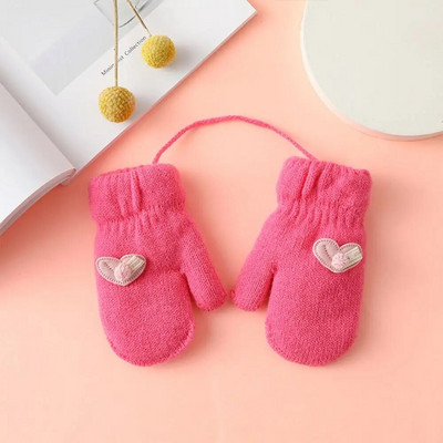 Žiemos stora šilta Vaikams apvyniotos pirštinės pirštinės Animacinis filmas Mielas megztas vilnos kumštinės pirštinės berniukams mergaitėms lauke vėjui atsparios vaikiškos pirštinės