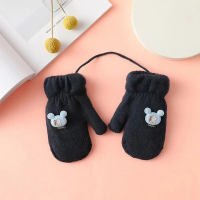 Žiemos stora šilta Vaikams apvyniotos pirštinės pirštinės Animacinis filmas Mielas megztas vilnos kumštinės pirštinės berniukams mergaitėms lauke vėjui atsparios vaikiškos pirštinės