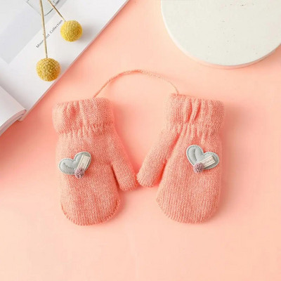 Žiemos stora šilta Vaikams apvyniotos pirštinės pirštinės Animacinis filmas Mielas megztas vilnos kumštinės pirštinės berniukams mergaitėms lauke vėjui atsparios vaikiškos pirštinės