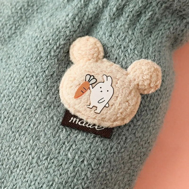 Žiemos stora šilta Vaikams apvyniotos pirštinės pirštinės Animacinis filmas Mielas megztas vilnos kumštinės pirštinės berniukams mergaitėms lauke vėjui atsparios vaikiškos pirštinės