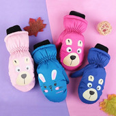 Παιδικά χαριτωμένα κινούμενα σχέδια Χειμερινά βαμβακερά γάντια σκι Χοντρά ζεστά αντιολισθητικά αδιάβροχα αντιανεμικά γάντια αθλητικά γάντια εξωτερικού χώρου 2-8 ετών