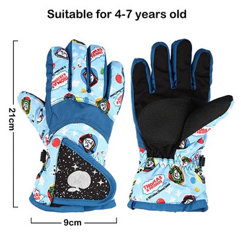 Деца Деца Зимни топли ръкавици за сняг Момчета Момичета Ски Сноуборд Ветроустойчиви Водоустойчиви удебелени ръкавици Зимни топли Задължителни за 4 ~ 7 години