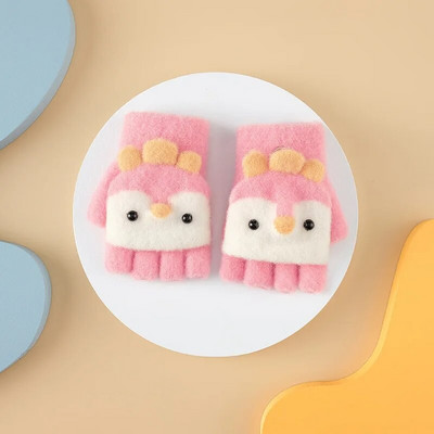 Kootud sõrmedeta kindad tüdrukutele Multifilm Küülikukõrvad Beebi kindad Soojad Lapsed Talvised Poolsõrmed Kindad Beebi Aksessuaarid