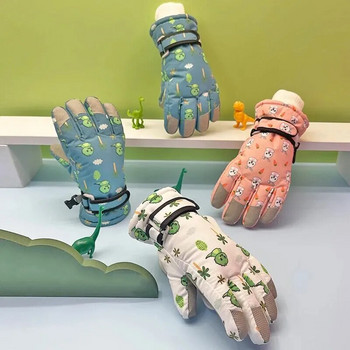 Παιδικά γάντια δάχτυλων Χειμώνας εξωτερικού χώρου για παιδιά αγόρια κορίτσια με επένδυση Ζεστή αδιάβροχη αντιανεμική κινουμένων σχεδίων χοντρά γάντια σκι