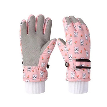 Детски ръкавици за пръсти Зима на открито Деца Момчета Момичета Подплатена подплата Топли водоустойчиви ветроустойчиви анимационни дебели ски ръкавици