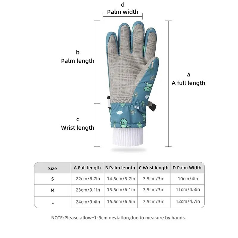 Παιδικά γάντια δάχτυλων Χειμώνας εξωτερικού χώρου για παιδιά αγόρια κορίτσια με επένδυση Ζεστή αδιάβροχη αντιανεμική κινουμένων σχεδίων χοντρά γάντια σκι