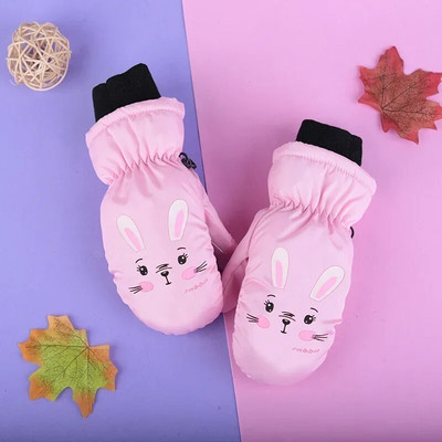 Χειμώνας 3-10 χρονών Παιδικά γάντια σκι Γάντια κινουμένων σχεδίων κουνέλι αθλητικά γάντια αντιανεμικά αδιάβροχα γάντια χοντρά ζεστά γάντια για αγόρια κορίτσια