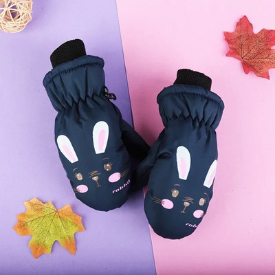 Χειμώνας 3-10 χρονών Παιδικά γάντια σκι Γάντια κινουμένων σχεδίων κουνέλι αθλητικά γάντια αντιανεμικά αδιάβροχα γάντια χοντρά ζεστά γάντια για αγόρια κορίτσια