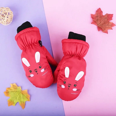 Χειμώνας 3-10 χρονών Παιδικά γάντια σκι Γάντια κινουμένων σχεδίων κουνέλι αθλητικά γάντια αντιανεμικά αδιάβροχα γάντια χοντρά ζεστά γάντια για αγόρια κορίτσια