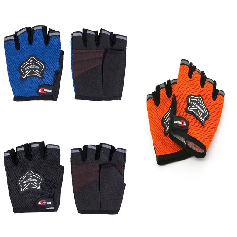 Γάντια ποδηλασίας για ενήλικες με μισό πλέγμα δακτύλων Ποδήλατο αναρρίχησης υπαίθριου αθλητικού ποδηλάτου Παιδιά ανδρών γυναικών Αντιολισθητικό αναπνεύσιμο γάντι