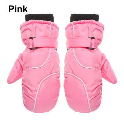 Neslidžios storos šiltos žiemos vientisos spalvos vėjui atsparios vandeniui atsparios snieglentės ilgomis rankovėmis pirštinės vaikiškos slidinėjimo pirštinės